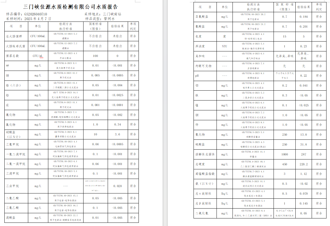 三門,峽市,供水,集團,有限,公司,出廠,水水, . 三門峽市供水集團有限公司出廠水水質(zhì)信息（2026年04月）